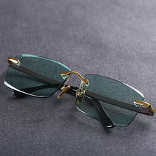 Evove Stone Sunglasses Male Green Natural Crystal Sun Glasses for Men Rimless Oversized Anti Eye Dry Shades 2024 - buy cheap