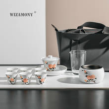 WIZAMONY Complete Set of Household Bowl Tea Cup Kung Fu Tea Set Tea Cup Hand-Painted Pitcher Jianshui Set Gift Box Set 2024 - buy cheap