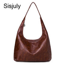 Sisjuly Eelegant Leather Women Shoulder Bag 100% Leather Hobos Fashion Lady Crossbody Purse Grey Handbag With Brown Sac 2024 - buy cheap