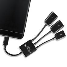 OTG кабель Micro USB «папа»-2 USB «мама» адаптер 1 Micro USB для планшета Android 2024 - купить недорого