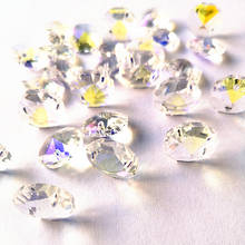 200 pçs/lote ab cor 14mm k9 cristal octógono contas em 2 buracos (livre saltar anéis) para peças lustre de cristal diy decoração natal 2024 - compre barato