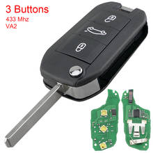 Llave remota de coche de 3 botones con Chip 46 y hoja VA2, reemplazo de llave de coche compatible con Peugeot 208, 2008, 301, 308, 5008, 508 2024 - compra barato