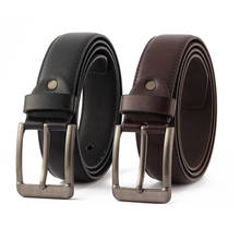 Classic Men's Alloy Pin Buckle Leather Belt 4cm Wide Strap Sturdy Waistband 2024 - buy cheap