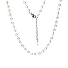 Doreen caixa 304 aço inoxidável & acrílico colar para mulher acessórios diários prata cor branca imitação pérola 45cm de comprimento, 1 pc 2024 - compre barato
