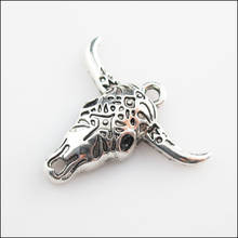 Fashion 10Pcs Tibetan Silver Color Animal Bullhead Charms Pendants 25x29mm 2024 - buy cheap