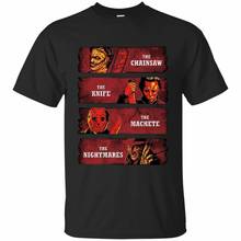 Camiseta de la película de terror de Halloween de Michael Jason Chucky de Texas Chainsaw Camiseta de manga corta de algodón para hombre, camisa con cuello redondo de verano, nueva 2024 - compra barato