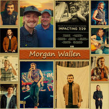 American singer Morgan Wallen Retro Poster Kraft Paper Wallpaper High Quality Home Decoration Painting Wall Stickers 2024 - buy cheap