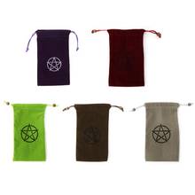 Velvet Pentagrams Tarots Bag Board Game Card Embroidery Drawstring Package 2024 - buy cheap