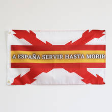 Bandera de España con la cruz de Borgoña, la Cruz de San Miguel a España, Servir Hasta Morir, 3x5 pies, 100D poliéster 2024 - compra barato