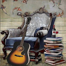 5D DIY Diamond Painting sofa guitar books wine Full Frill Embroidery Cross Stitch Mosaic Crafts Kits Home Decor Christmas Gift 2024 - buy cheap