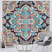 Tapiz decorativo de escena psicodélica para el hogar, tapiz de brujería, Hippie, Bohemia, hoja de Mandala decorativa, manta para sofá, 2021 2024 - compra barato