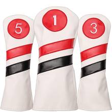 Golf Club #1 #3 #5 Wood Headcovers Driver / Fairway Rescue Woods / Hybrid PU Leather Head Covers Set Protector 2024 - купить недорого