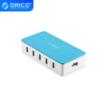 Orico 5 portas usb carregador de mesa adaptador carregador viagem carregamento rápido para iphone samsung oneplus smartphone inteligente carregador 2024 - compre barato