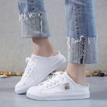 New Spring Summer Women Canvas Shoes Flat Sneakers Women Casual Shoes Low Upper Lace Up White Shoes Zapatos Para Mujer 2024 - buy cheap
