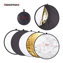 Yizhestudio 24" 60cm 5 in 1 Reflector Collapsible light round Multi Photography Studio Flash Diffuers Gold Silver White Black 2024 - buy cheap