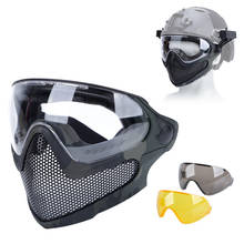 Máscara tática tracer airsoft, máscara resistente ao impacto, capacete de malha de aço, óculos de proteção para paintball airsoft 2024 - compre barato