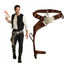 Coslive Han Solo PU Leather Belt with Gun Holster Strap Cosplay Costume Props Accessories Christmas Halloween Party Props 2024 - buy cheap