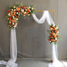Quadro de fundo de arco de casamento, prateleira decorativa branca ou dourada 2024 - compre barato