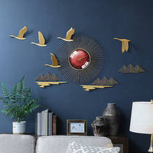 Novo relógio de parede 3d com pássaros forjados chinês para sala de estar sala de tv sala de tv mural de parede artesanato decoração adesiva de parede 2024 - compre barato