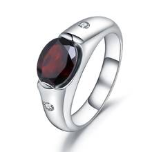 Женское Винтажное кольцо с овальным красным гранатом, ювелирные украшения из стерлингового серебра 925 пробы с драгоценными камнями карата 2022 - купить недорого
