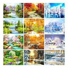 LZAIQIZG Full Square Diamond Painting Nature Scenic Spring 5D Diamond Embroidery Mosaic Cross Stitch Winter Home Decor Gift 2024 - buy cheap