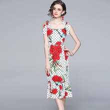 ZUOMAN Women Summer Elegant Floral Dress Festa Female High Quality Long Wedding Party Robe Femme Dot Print Designer Vestidos 2024 - buy cheap