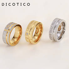 Мужские и женские кольца dicotic из нержавеющей стали с надписью «Love You Only», обручальные кольца золотого цвета 2020 2024 - купить недорого