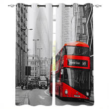 London Street Red Bus Bedroom Modern Window Curtain for Living Room Decoration Curtains Home Textile Drapes 2024 - buy cheap