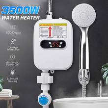 JY-018B, 220 В водонагреватель для ванной и кухни, мгновенный Электрический водонагреватель, отображение температуры водопроводного крана с краном для душа 2024 - купить недорого