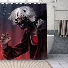 Cortinas de ducha impermeables personalizadas de Anime, visillo de baño de Tokyo Ghoul, cortinas de poliéster impermeables para baño con gancho 2024 - compra barato
