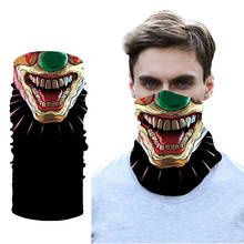 3D Seamless Magic Headband Skull Ghost Clown Neck Gaiter Face Cover Headwear Halloween Bandana UV Protection Biker Cover Scarf 2024 - buy cheap