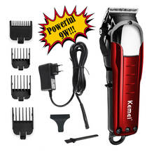 Kemei-máquina de cabeleireiro, elétrica, profissional, para aparar ou cortar cabelos, tensão 100-240v 2024 - compre barato