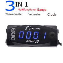 3 In 1 Multifunctional Digital Motorcycle Air Temperature Gauge 24 Hours Clock Voltage and Voltmeter Display Meter 2024 - buy cheap