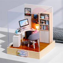 Mobília de casa de boneca em miniatura 3d, miniaturas de madeira, brinquedo para crianças, presentes de aniversário 2024 - compre barato