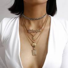 Женское Ожерелье с буквами KMVEXO, модное ожерелье с контрастными цепочками и сердечком в виде медведя, ожерелье для мамы и дочки, украшения для девушек 2024 - купить недорого