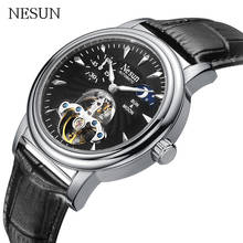 New NESUN Men's Large Dial Leather Automatic Mechanical Watch Top Brand Business Outdoor Waterproof Watch Relogio Masculino 2020 2024 - buy cheap
