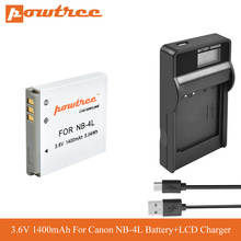 POWTREE NB-4L 1400 мАч запасная Цифровая камера Литий-ионный аккумулятор для Canon IXUS 30 40 50 55 60 65 70 75 NB4L NB 4L SD300 L7 2024 - купить недорого