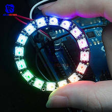 Diymore-anel de lâmpada de led ws2812 5050 16bit rgb, luzes led embutidas, redondo com 4 pinos de led/6 pinos, drivers integrados para arduino 2024 - compre barato