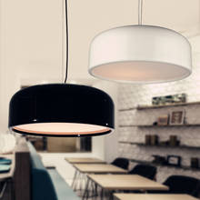 Lámpara colgante de Metal para comedor, luces de diseño Simple y nórdico moderno, pantalla blanca/negra, diámetro 35/48/60cm 2024 - compra barato
