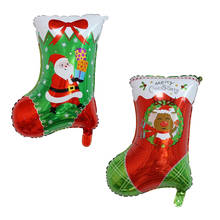 New 1psc/ Shaped Christmas Boots Christmas Socks Shaped Aluminum Balloons Christmas Festival Atmosphere Decorative Balloons 2024 - buy cheap