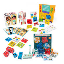 Детский деревянный кубик-головоломка для выражения Магический кубик строительные блоки Монтессори Обучающие игрушки логическое мышление подарок для родителей и детей ZXH 2024 - купить недорого