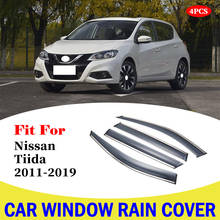 Capa de chuva para janela de carro, capa com defletor de vento para nissan tiida 2013-2016 2024 - compre barato