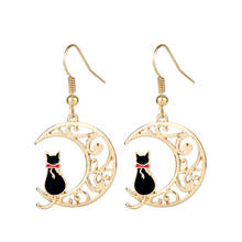 Cartoon Theme Earrings Women Earring Japanese Anime Luna Cat Shape Pendant Ear Drop Enamel Eardrop Accessories -20 2024 - buy cheap