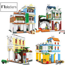 Mailackers City Qilou Wenming Arcade Street View, casa de arquitectura, montaje cuadrado Modular, bloques de construcción, juguete para niños 2024 - compra barato