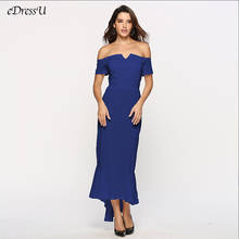 Off Shoulder Evening Dress Asymmetric Evening Party Dress Sexy Blue Long Dress Vestido de Fiesta Robe de Soiree YSM-3369 2024 - buy cheap