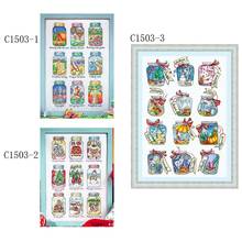 Fishxx Printed on Canvas Counted Chinese Cross Stitch Kits Set Embroidery Needlework Cute Embroidered Landscape in the Bottle 2024 - buy cheap