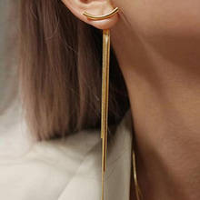 Женские Висячие сережки BLIJERY, золотистые сережки золотого цвета с длинной нитью и кисточками, модные ювелирные украшения 2024 - купить недорого