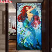 embroidery sexy mermaid painting diamond painting full square round drill cross stitch diamond mosaic pictures home decoration 2024 - buy cheap