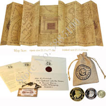 The Marauder's Map Harried  Acceptance Letter Express Ticket Deathly Hallows Necklace Gringott Bank Coins and Bag 2024 - buy cheap