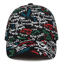 New fashion graffiti baseball cap high quality love printing dad hat hiphop outdoor leisure cap adjustable 100%cotton sport hat 2024 - buy cheap